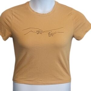 Mustard Graphic Crop Top